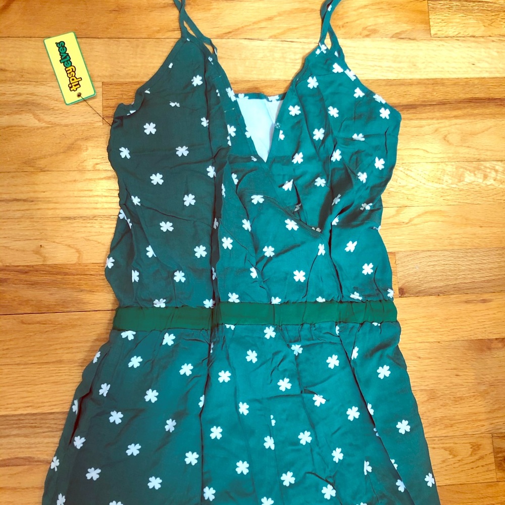 Tipsy Elves Clover St Patrick’s Day Romper M NWT